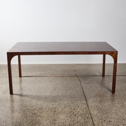 An Euga Design Milan Dark Mappa Burl Wood Dining Table