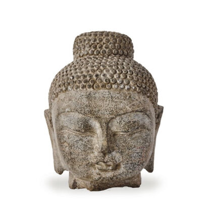 A Chinese Northern Qi Style Stone Carved Buddha Head