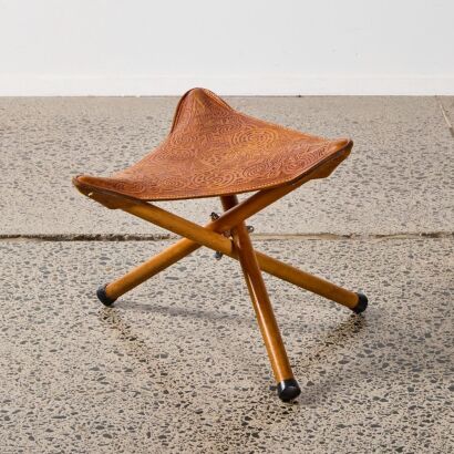 A Leather Tiki Stool