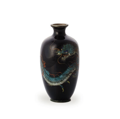 A Japanese Meiji Period Enamel Dragon Vase (crack)