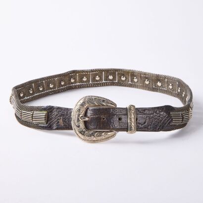 A Vintage Parisian "Usmeco" Mesh & Leather Belt