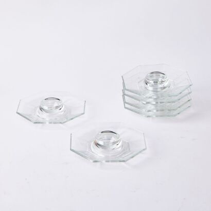 A Set of Six Arcorc Octime Glass Egg Cups