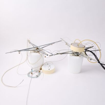 A Pair of Flos Ray S Suspension Pendants with Shades