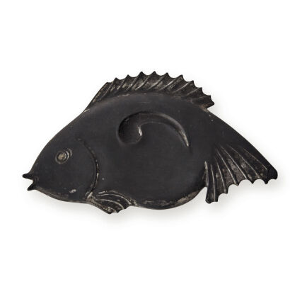 A Chinese Qing Dynasty Stone Carved Fish-shaped Inkstone