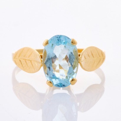 18ct Yellow Gold, Vintage, 1.95ct Aquamarine Ring