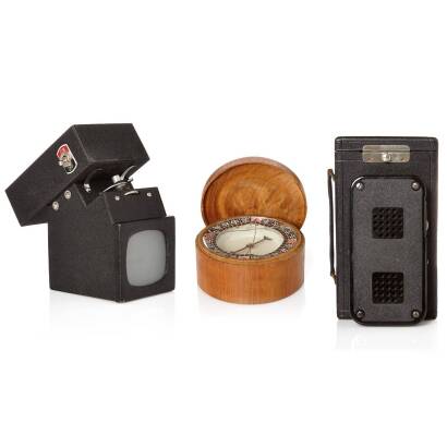 A Chinese Compass, 'Fortiphone' in Black Leatherette Case