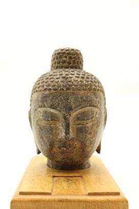 A Chinese 20th century Buddha head incense burner