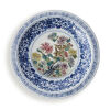 A Chinese Blue and White Famille Rose Saucer decorated with flower and bird (Da Qing Qianlong Nian Zhi Mark)