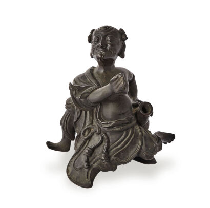 A Chinese Ming Dynasty Bronze Taoist Statue