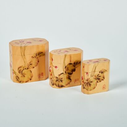 A Set of Three Chinese Made Nesting Boxes