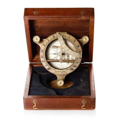 An Antique Georgian/Victorian Elliot Bros. 30 Strand London Brass Sight/Level Sundial Compass