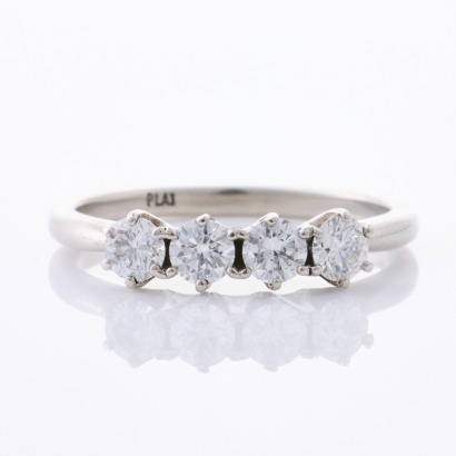 Platinum, .72ct Four Stone Diamond Ring