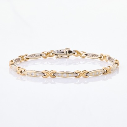 9ct Yellow/White Gold, Modern .60ct Diamond Bracelet