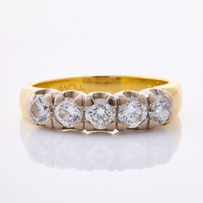 18ct Yellow Gold, Five Stone 1.00ct Diamond Ring