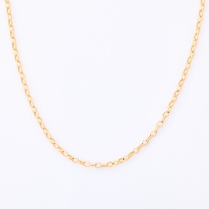 9ct Yellow Gold, 50cm Oval Belcher Link Necklace