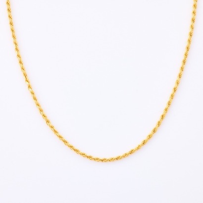 18ct Yellow Gold, 45cm Rope Necklace, Made in Italy