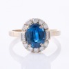 14ct White Gold, Modern, 2.20ct Sapphire / .31ct Diamond Ring