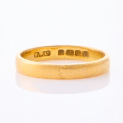 22ct Yellow Gold, Vintage, 3.45mm Wide Plain Band