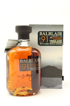 (1) Balblair 1991 Single Cask #13 2017 Bottled Single Malt Scotch Whisky, 51.5% ABV (GB)