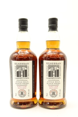 (2) Glengyle Distillery Kilkerran Port Cask Matured 8 Year Old 2022 Release Single Malt Scotch Whisky, 57.9% ABV