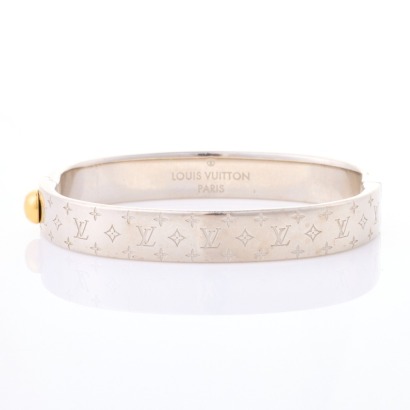 Louis Vuitton, Monogram Silver-tone Bangle