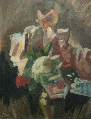 MELVIN DAY Large Roses in Vase