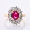 14ct Yellow / White Gold, Modern, 1.10ct Ruby / .61ct Diamond Ring