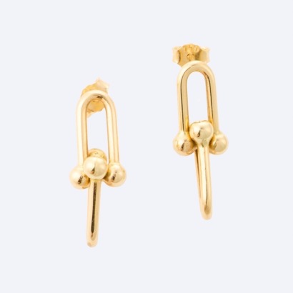 18ct Yellow Gold, Modern, Flexible Drop Earrings