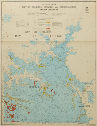 A Map of the Bay of Islands, Russel, and Whangaruru 1922