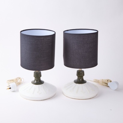 A Pair Of Mid-Century Maganer Original Plaster Table Lamps