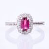 18ct White Gold, Modern, 1.03ct Ruby / .36ct Diamond Ring - Near new