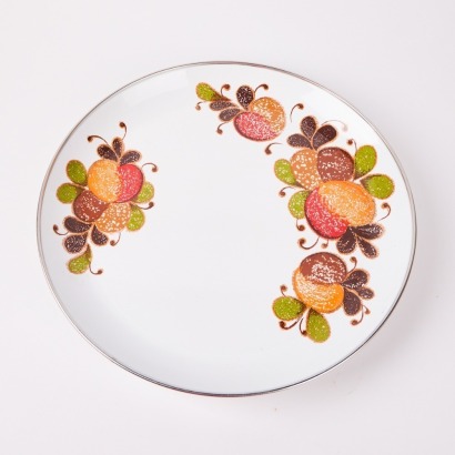 A Large Enamel Viking Dish