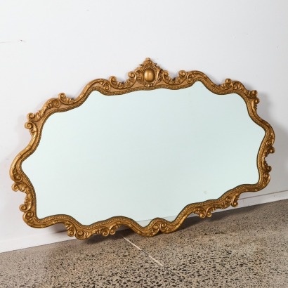 A Large Gilt Style Overmantle Mirror