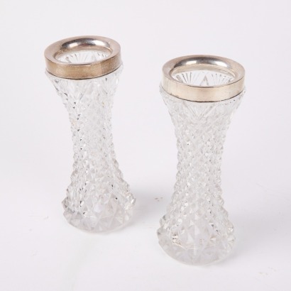 A Pair of Cut Glass Vases