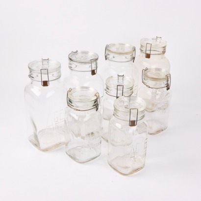 A Collection of Ten Vintage Agee Queen Glass Preserving Jars C.1920-1940s