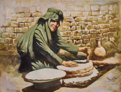 An Original Painting Of An Arab Street Scene
