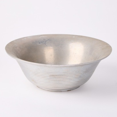 A Pewter Ribbed Bowl