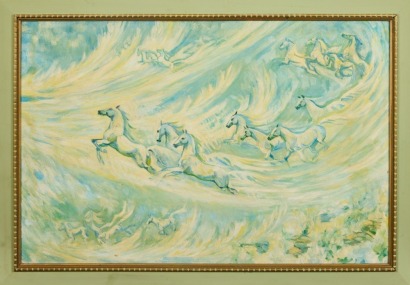 A Kitsch Retro Horse Painting