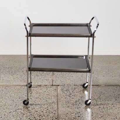 A 1930s Art Deco Cocktail Trolley in Black & Chrome