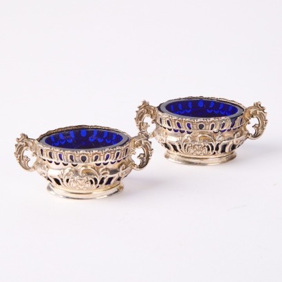 A Pair of Sterling Silver Salt Cellars