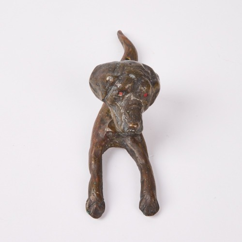 An Antique Cast Bronze Labrador Door Knocker