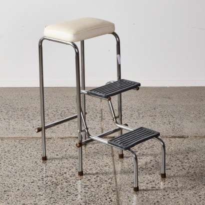 A Vintage Chrome Step Stool