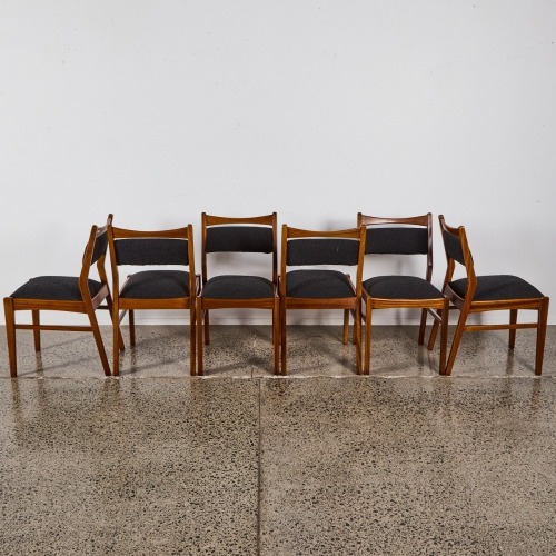A Set of Six Mid-Century Mahogany Dining Chairs
