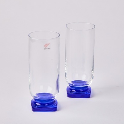 A Pair of Blue Bormioli Rocco Glasses