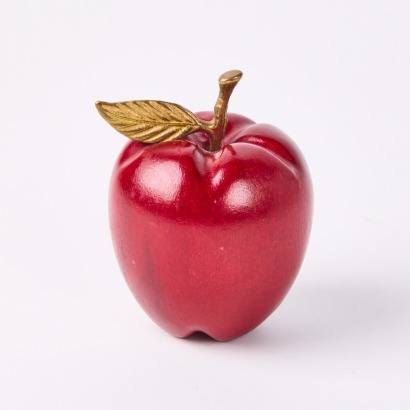 A Wood & Brass Apple Ornament