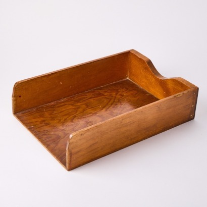 A Vintage Wooden Documents Tray