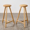 A Pair Of Oak Nikari Perch Stools By Wesley Walters & Salla Luhtasela