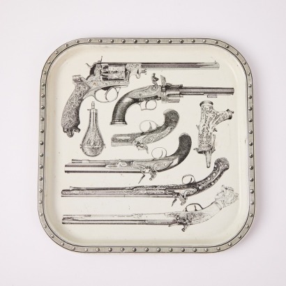 A Tray Decorated with Types of Guns