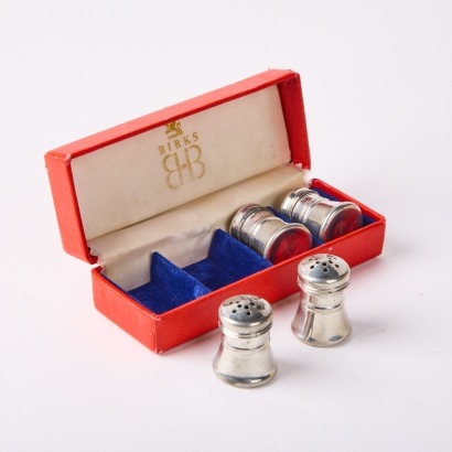 A Set of Four Pewter Salt and Pepper Shakers