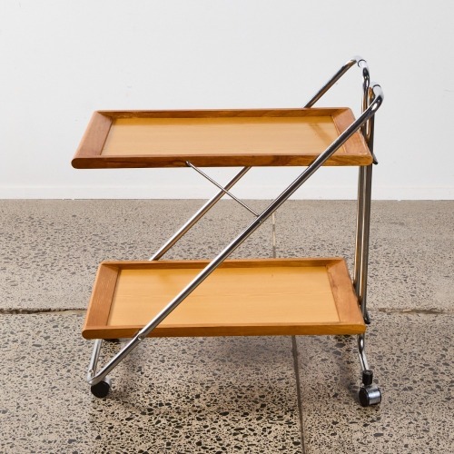 A Mid-Century Folding Tea Trolley